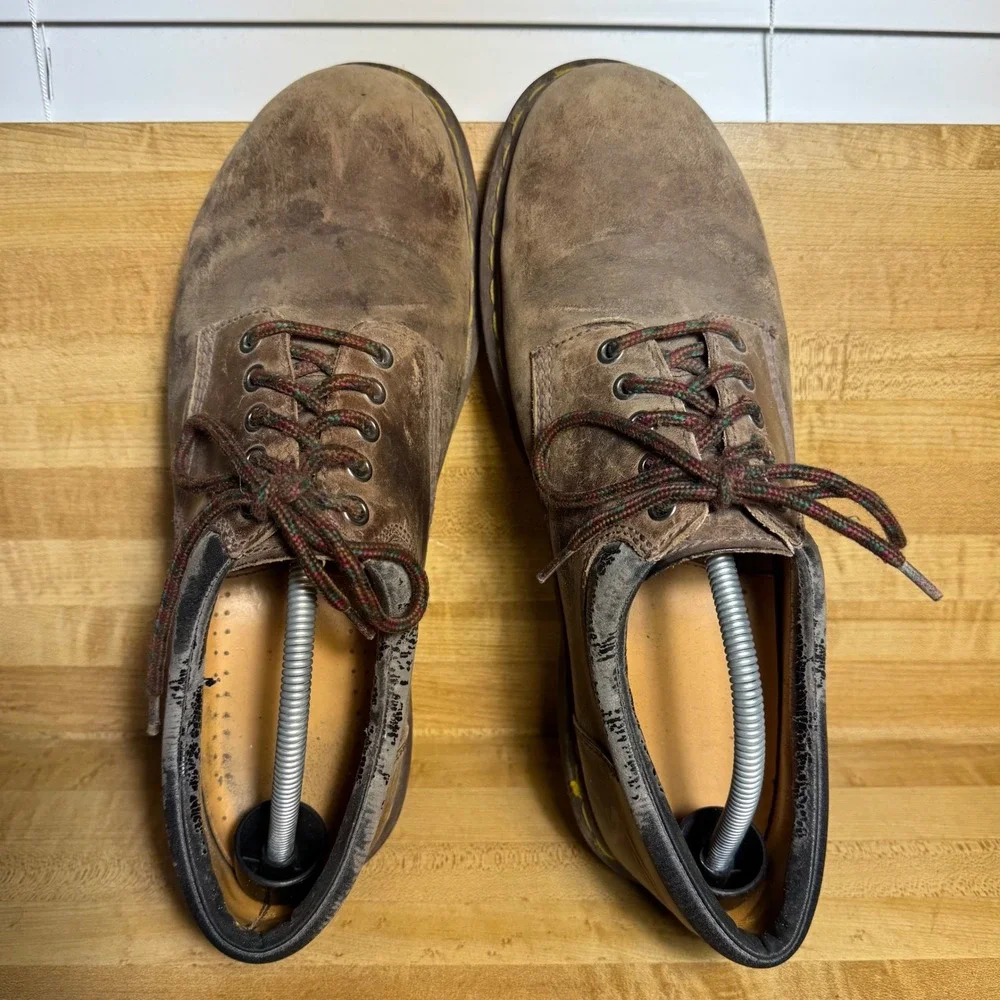 Dr. Martens men's size US 12 Brown Leather Padded Collar Oxford Shoes11849 GV04N